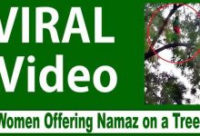 An Indian Muslim Girl Performing Prayer on the Branch of a Tree